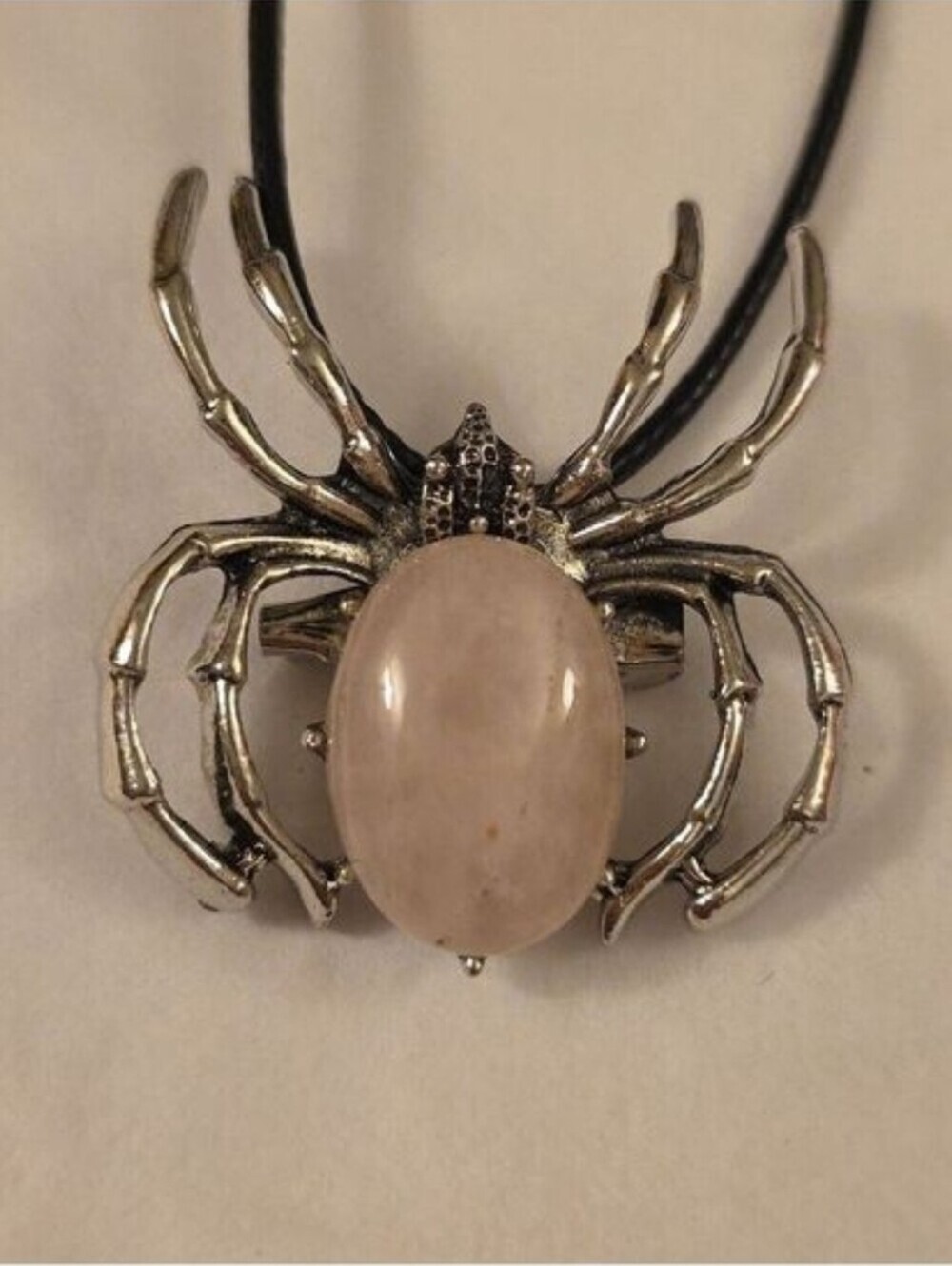 Genuine ROSE QUARTZ Spider Necklace Brooch combo Can be either Brooch  Necklace